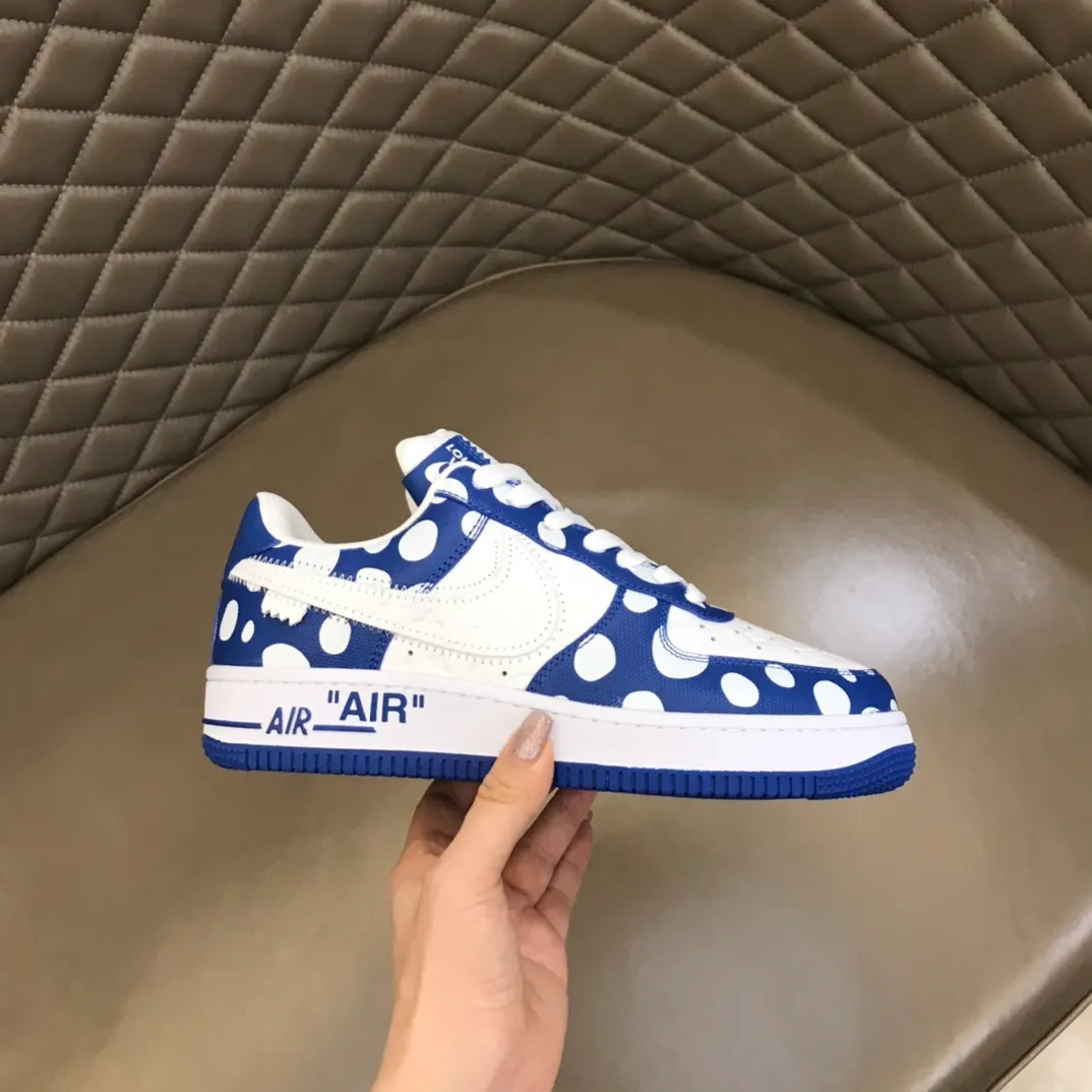 Men's shoes 💰p420 "*OUIS *UITTO*x" x OFF-WHITE x Nike tripartite collaboration! Yayoi Kusama's collaboration series is a trendy men's casual sports shoe with unrivaled color matching. The design idea basically continues the style of THE TEN. The Swoosh line and tongue label have a very familiar visual effect, and are both fashionable and trendy! A must-have for fashionistas! The effect on your feet is absolutely stunning!  Size: 38-45